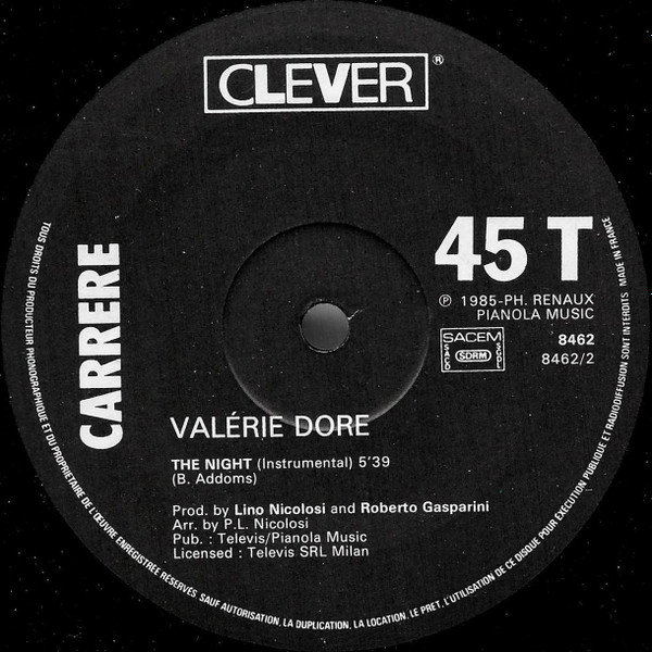 Valerie Dore - The Night | Carrere (8462) - 4