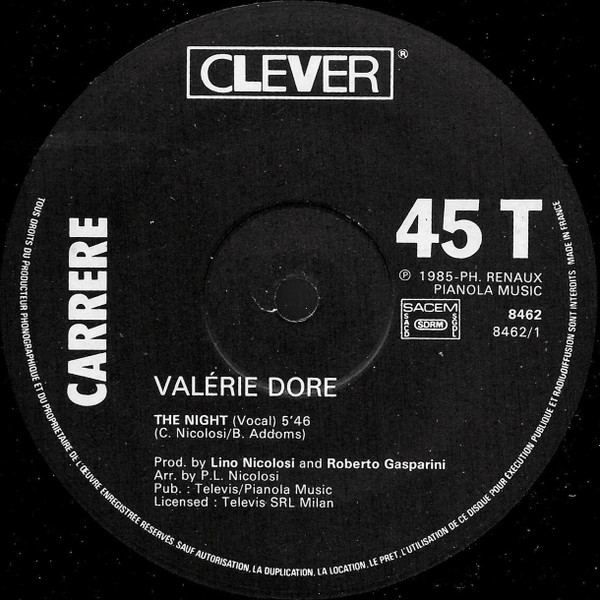 Valerie Dore - The Night | Carrere (8462) - 3
