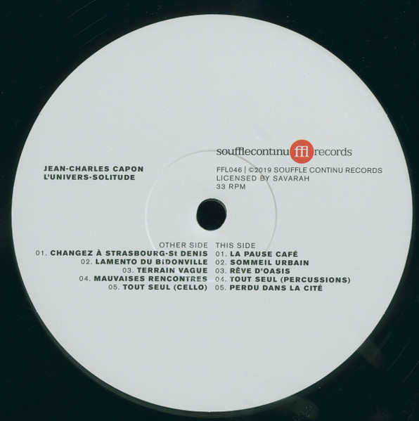 Jean-Charles Capon - L'Univers-Solitude | SouffleContinu Records (FFL 046LP) - 4 Jean-Charles Capon - L'Univers-Solitude | SouffleContinu Records (FFL 046LP) - 4