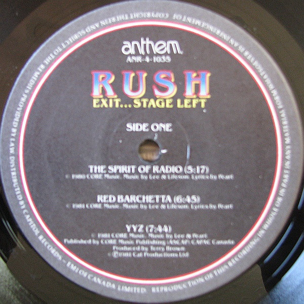 Rush - Exit...Stage Left | Anthem (ANR-4-1035) - 4