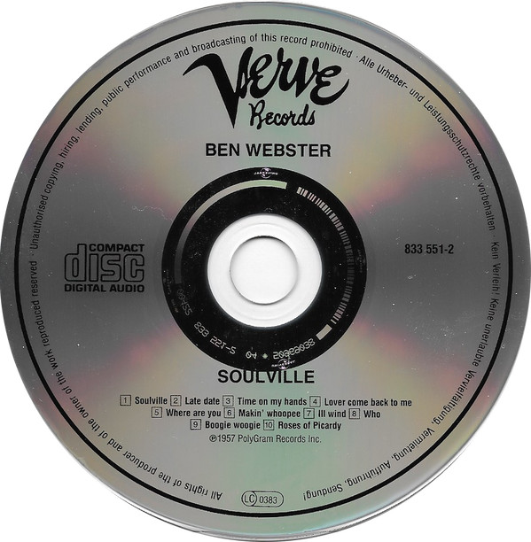 The Ben Webster Quintet - Soulville | Verve Records (833 551-2) - 4 The Ben Webster Quintet - Soulville | Verve Records (833 551-2) - 4