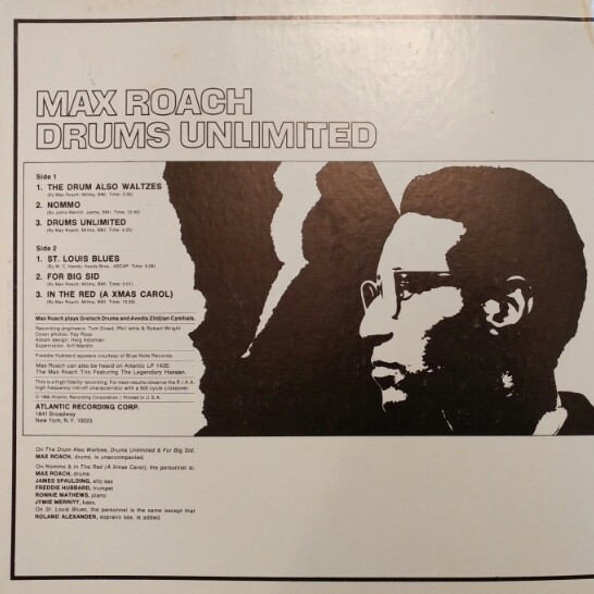 Max Roach - Drums Unlimited | Atlantic (ATL - LP 09063) - 3 Max Roach - Drums Unlimited | Atlantic (ATL - LP 09063) - 3