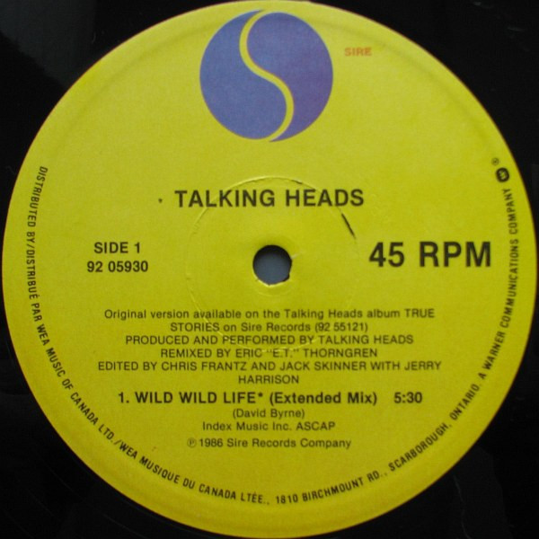 Talking Heads - Wild Wild Life | Sire (92 05930) - 3 Talking Heads - Wild Wild Life | Sire (92 05930) - 3