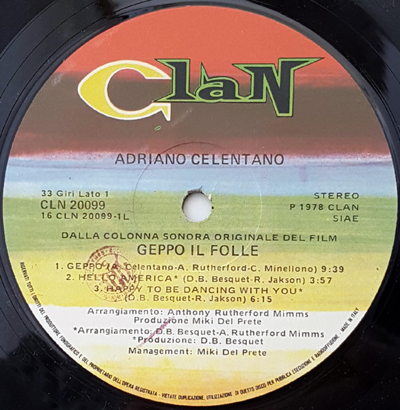 Adriano Celentano - Geppo Il Folle | Clan Celentano (CLN 20099) - 3 Adriano Celentano - Geppo Il Folle | Clan Celentano (CLN 20099) - 3