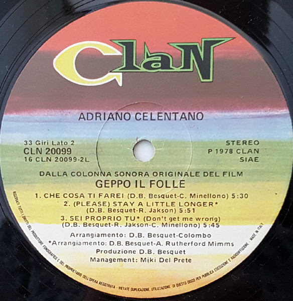 Adriano Celentano - Geppo Il Folle | Clan Celentano (CLN 20099) - 4 Adriano Celentano - Geppo Il Folle | Clan Celentano (CLN 20099) - 4