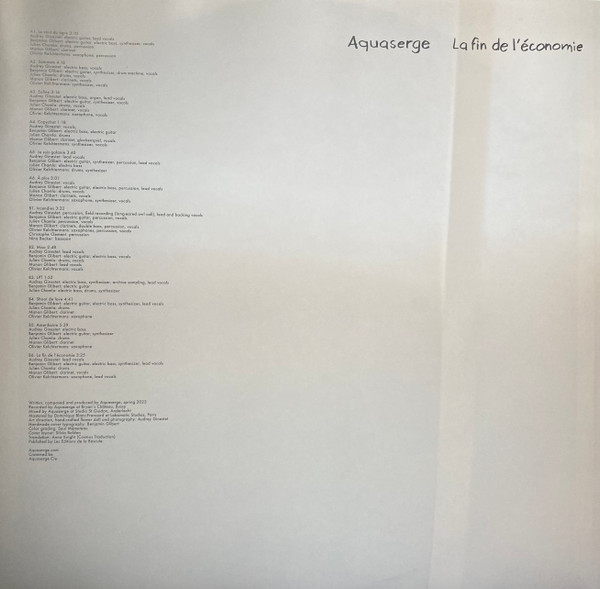 Aquaserge - La Fin De L'Economie | Crammed Discs (321 LP) - 3 Aquaserge - La Fin De L'Economie | Crammed Discs (321 LP) - 3