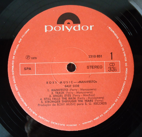 Roxy Music - Manifesto | Polydor (2310 651) - 3