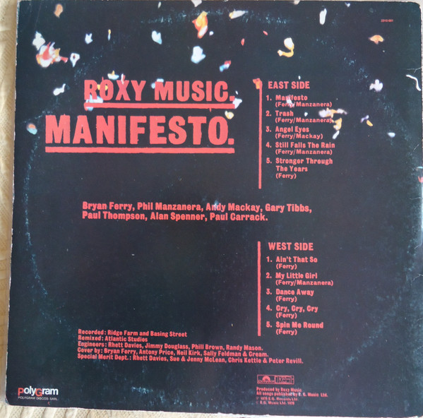 Roxy Music - Manifesto | Polydor (2310 651) - 2