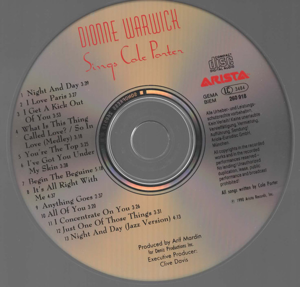 Dionne Warwick - Sings Cole Porter | Arista (260 918) - 3 Dionne Warwick - Sings Cole Porter | Arista (260 918) - 3