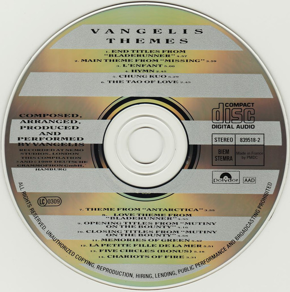 Vangelis - Themes | Polydor (839518-2) - 4 Vangelis - Themes | Polydor (839518-2) - 4