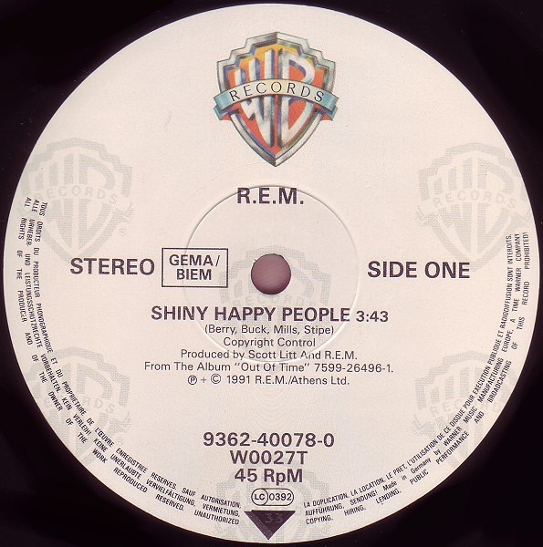 R.E.M. - Shiny Happy People | Warner Bros. Records (9362-40078-0) - 3