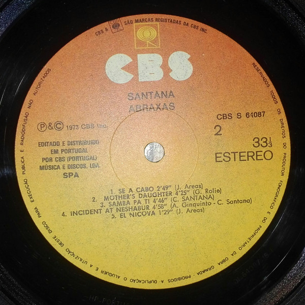 Santana - Abraxas | CBS (S 64087) - 3