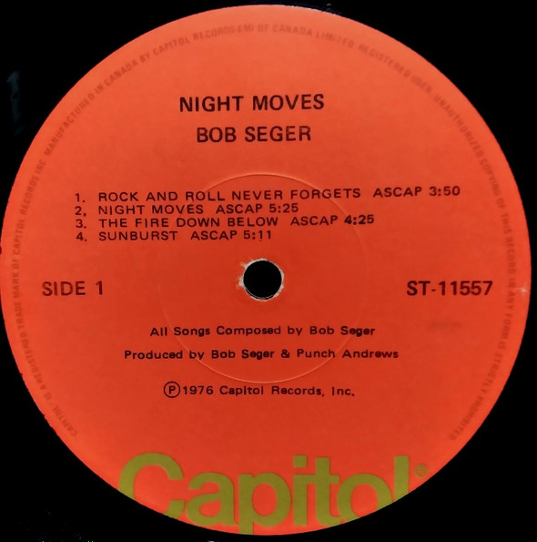 Bob Seger And The Silver Bullet Band - Night Moves [Vinyl] | Capitol Records (ST-11557) - 3