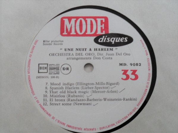 Orchestra Del Oro - Une Nuit à Harlem | Mode Disques (MD 9082) - 4 Orchestra Del Oro - Une Nuit à Harlem | Mode Disques (MD 9082) - 4