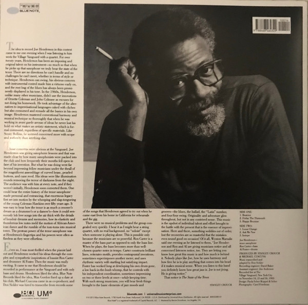 Joe Henderson - The State Of The Tenor: Live At The Village Vanguard Volume 1 | Blue Note (BT-85123) - 2