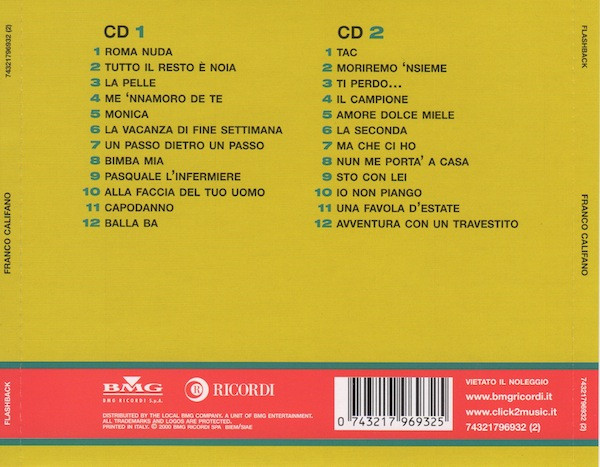 Franco Califano - I Grandi Successi Originali | Ricordi (74321796932 (2)) - 2