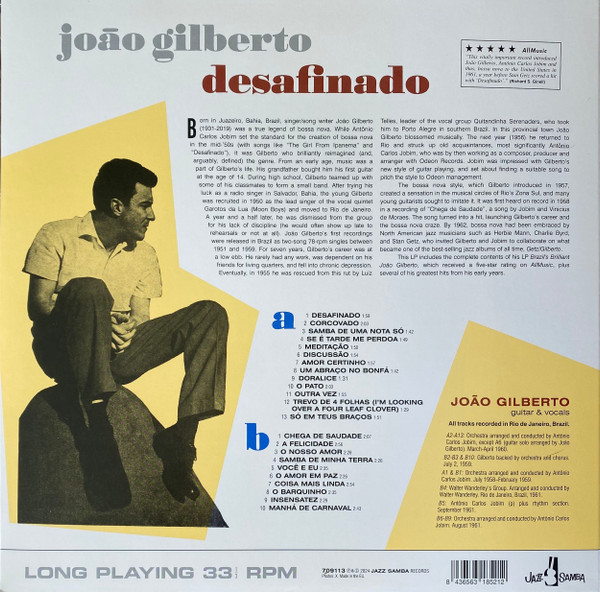 João Gilberto - Desafinado | Jazz Samba Records (709113) - 2 João Gilberto - Desafinado | Jazz Samba Records (709113) - 2
