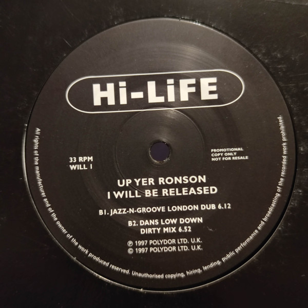 Up Yer Ronson - I Will Be Released | Polydor (WILL 1/2) - 3