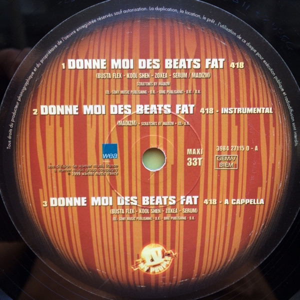 IV My People / Kool Shen , Busta Flex , Zoxea , Serum - Donne Moi Des Beats Fat | Wea Music (3984 27115 0)
