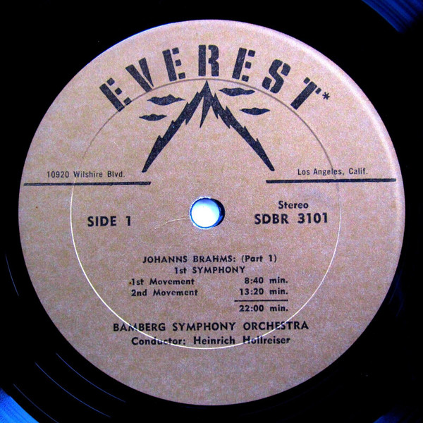 Johannes Brahms , Bamberger Symphoniker - Brahms: First Symphony | Everest (SDBR 3101) - 3 Johannes Brahms , Bamberger Symphoniker - Brahms: First Symphony | Everest (SDBR 3101) - 3