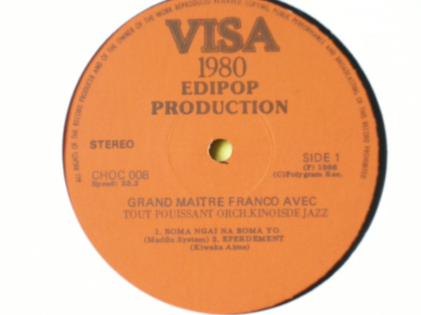 Franco Avec Orchestre T.P.O.K. Jazz - Le Grand Maitre Franco Avec Tout Pouissant Orchestre Kinois De Jazz | V.I.S.A. 1980 (CHOC 008) - 3