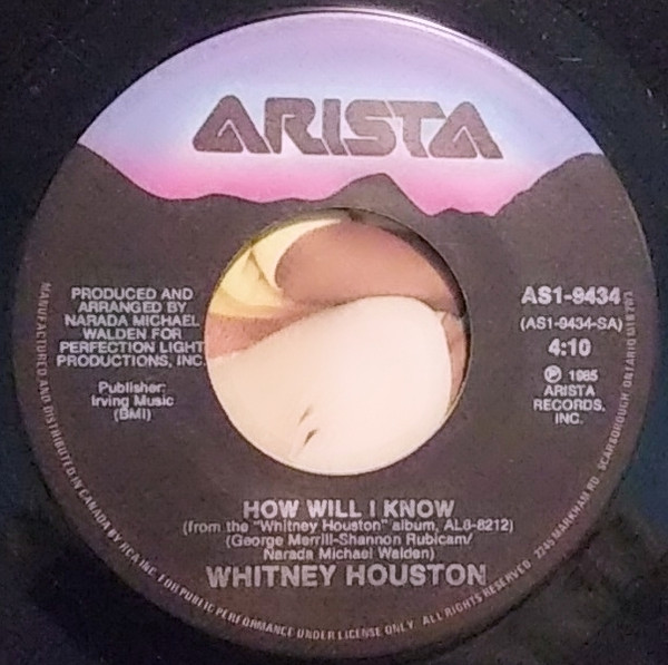 Whitney Houston - How Will I Know / Someone For Me (7") [Vinyl] | Arista (AS1-9434) - 2