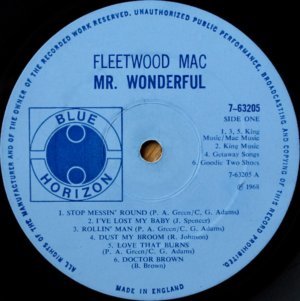Fleetwood Mac - Mr. Wonderful | Blue Horizon (7-63205) - 4 Fleetwood Mac - Mr. Wonderful | Blue Horizon (7-63205) - 4