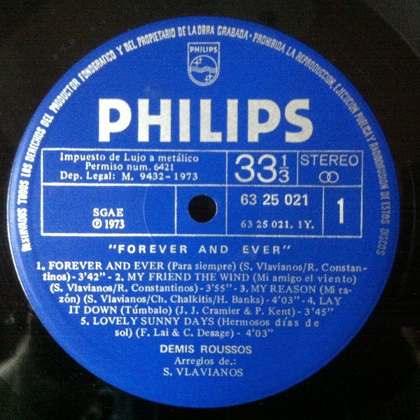 Demis Roussos - Forever And Ever | Philips (63 25 021) - 3