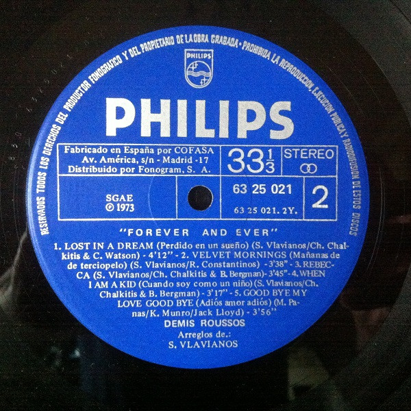 Demis Roussos - Forever And Ever | Philips (63 25 021) - 4