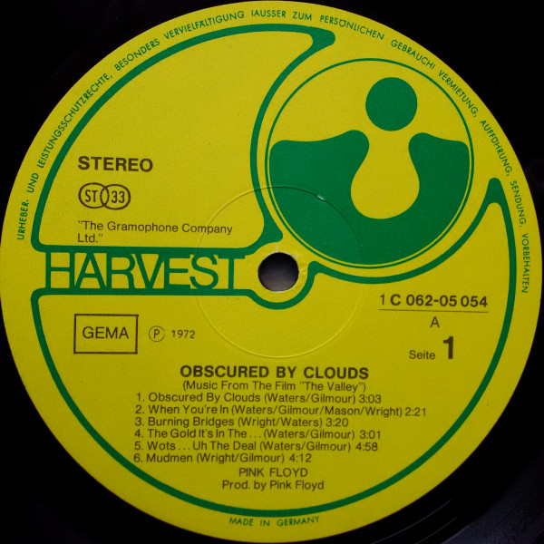 Pink Floyd - Obscured By Clouds | Harvest (SHSP 4020) - 3