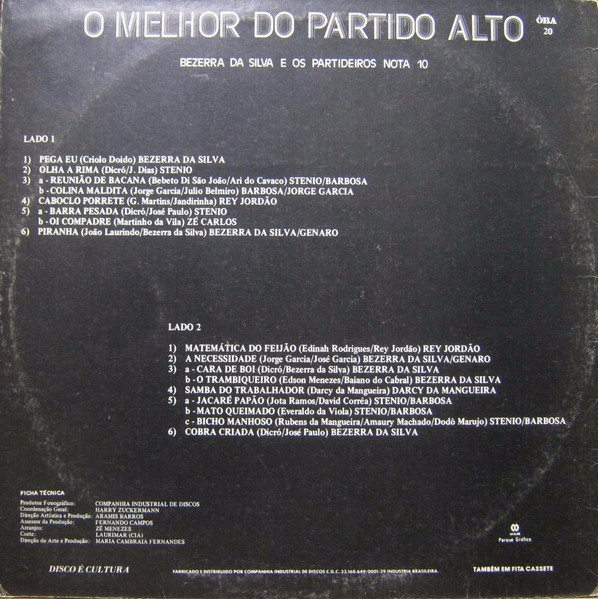 Bezerra Da Silva - Bezerra Da Silva E Os Partideiros Nota 10: O Melhor Do Partido Alto | Ôba (ÔBA-20) - 2 Bezerra Da Silva - Bezerra Da Silva E Os Partideiros Nota 10: O Melhor Do Partido Alto | Ôba (ÔBA-20) - 2