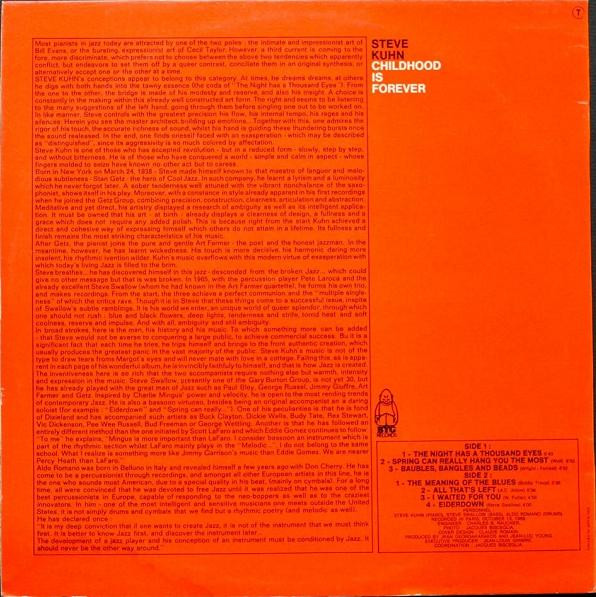 Steve Kuhn - Childhood Is Forever | BYG Records (BYG 529136) - 2 Steve Kuhn - Childhood Is Forever | BYG Records (BYG 529136) - 2