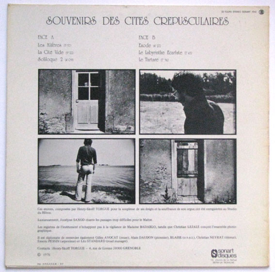 Henry Torgue - Souvenirs Des Cités Crépusculaires | Sonart Disques (7012) - 2 Henry Torgue - Souvenirs Des Cités Crépusculaires | Sonart Disques (7012) - 2