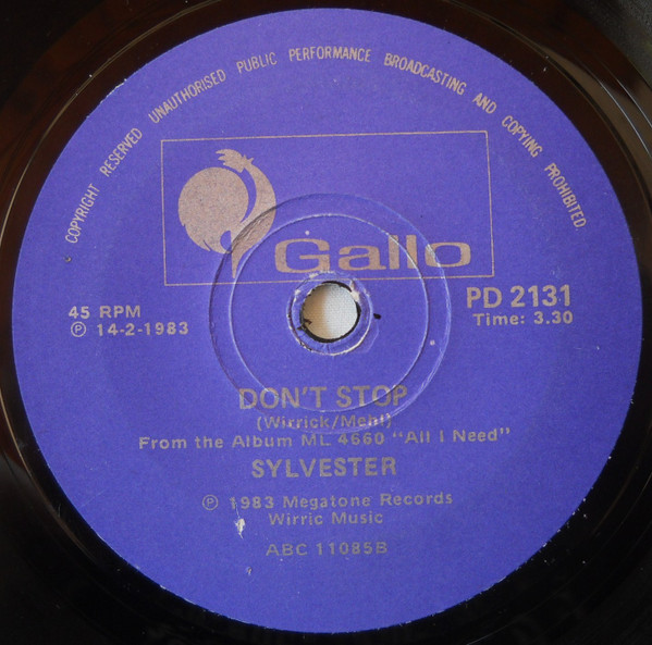 Sylvester - Do You Wanna Funk / Don't Stop | Gallo (PD 2131) - 2