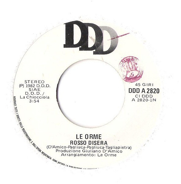Le Orme - Rossodisera / Sahara | DDD (DDD A 2820) - 3