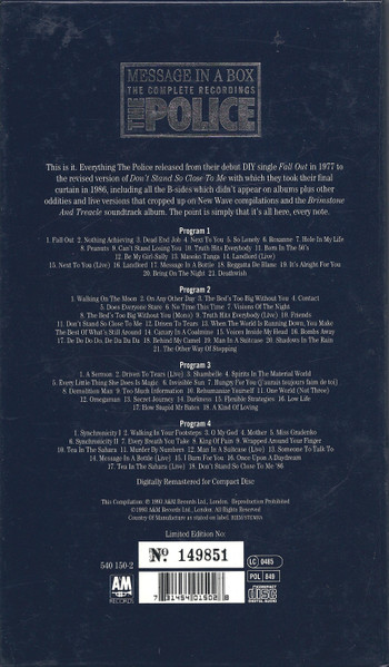 The Police - Message In A Box (The Complete Recordings) 1xCD Boxset | A&M Records (540 150-2) - 2