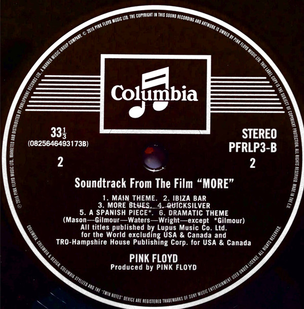 Pink Floyd - Soundtrack From The Film "More" | Pink Floyd Records (PFRLP3) - 3