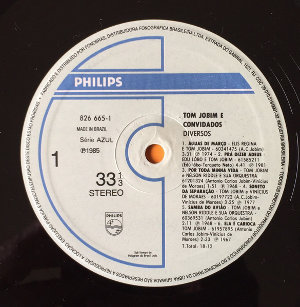 Antonio Carlos Jobim - Tom Jobim E Convidados | Philips (826 665-1) - 3 Antonio Carlos Jobim - Tom Jobim E Convidados | Philips (826 665-1) - 3