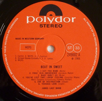 The James Last Band - Beat In Sweet | Polydor (249 002) - 3