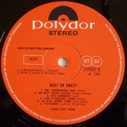 The James Last Band - Beat In Sweet | Polydor (249 002) - 4