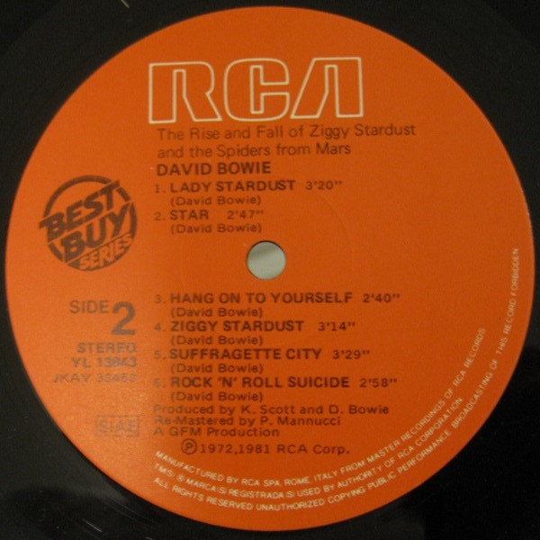David Bowie - The Rise And Fall Of Ziggy Stardust And The Spiders From Mars | RCA (YL 13843) - 3