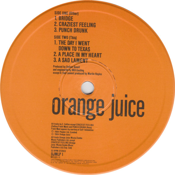 Orange Juice - Texas Fever MINI LP | Polydor (OJMLP 1) - 4 Orange Juice - Texas Fever MINI LP | Polydor (OJMLP 1) - 4