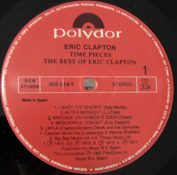 Eric Clapton - Time Pieces - The Best Of Eric Clapton | Polydor (800 014-1) - 4