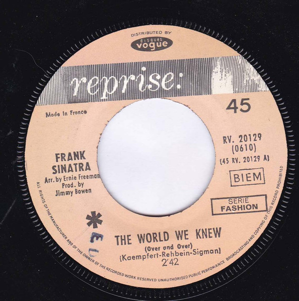 Frank Sinatra - The World We Knew (Over And Over) | Reprise Records (RV. 20129)