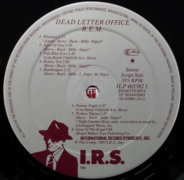 R.E.M. - Dead Letter Office / B-Sides Compiled | I.R.S. Records (ILP 465382 1) - 4