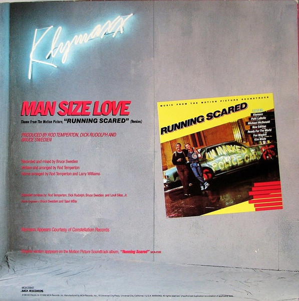 Klymaxx - Man Size Love (Theme From The Motion Picture, "Running Scared") (Remixes) | MCA Records (MCA-23642) - 2