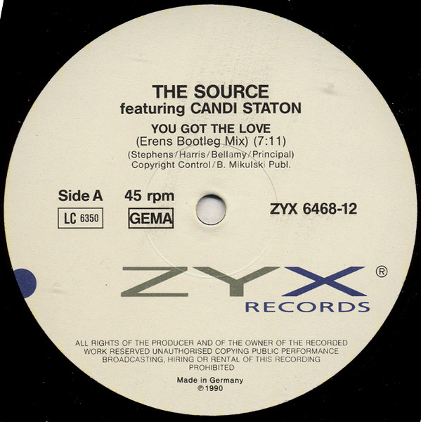 The Source Featuring Candi Staton - You Got The Love (Erens Bootleg Mix) | ZYX Records (ZYX 6468-12) - 3