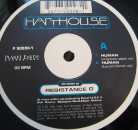 Resistance D - The Human EP | Planet Earth Recordings (P 50098-1)