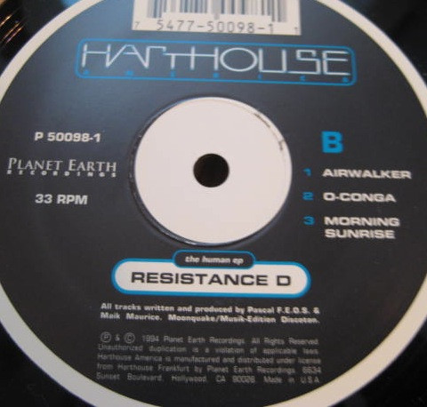 Resistance D - The Human EP | Planet Earth Recordings (P 50098-1) - 2 Resistance D - The Human EP | Planet Earth Recordings (P 50098-1) - 2