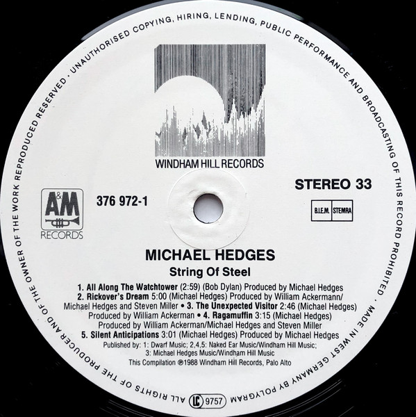 Michael Hedges - Strings Of Steel | Windham Hill Records (376 972-1) - 3 Michael Hedges - Strings Of Steel | Windham Hill Records (376 972-1) - 3